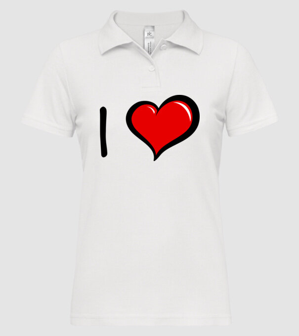 ilove model alb pe tricou