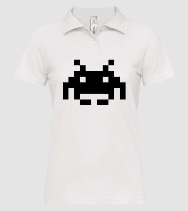 Invaders retro model alb pe tricou