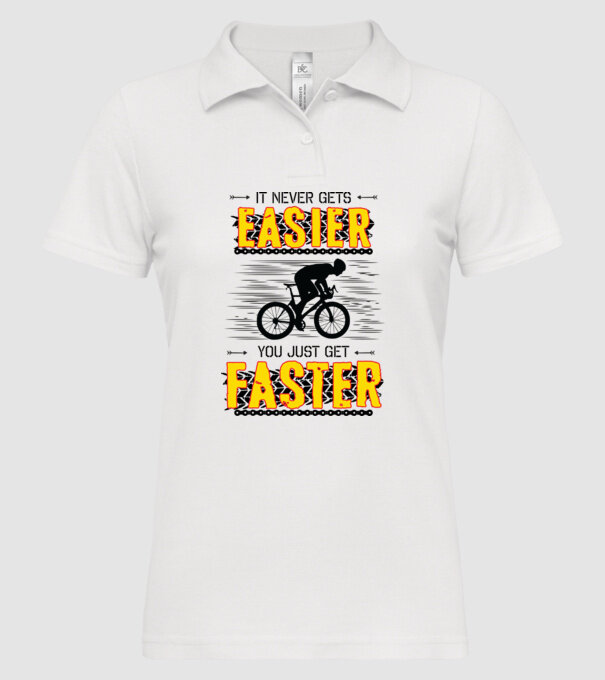 it never gets easier model alb pe tricou