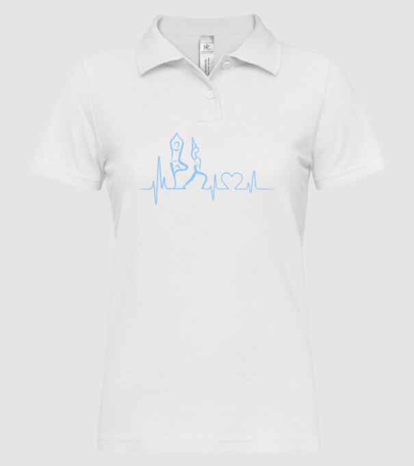 Inimă Yoga model alb pe tricou