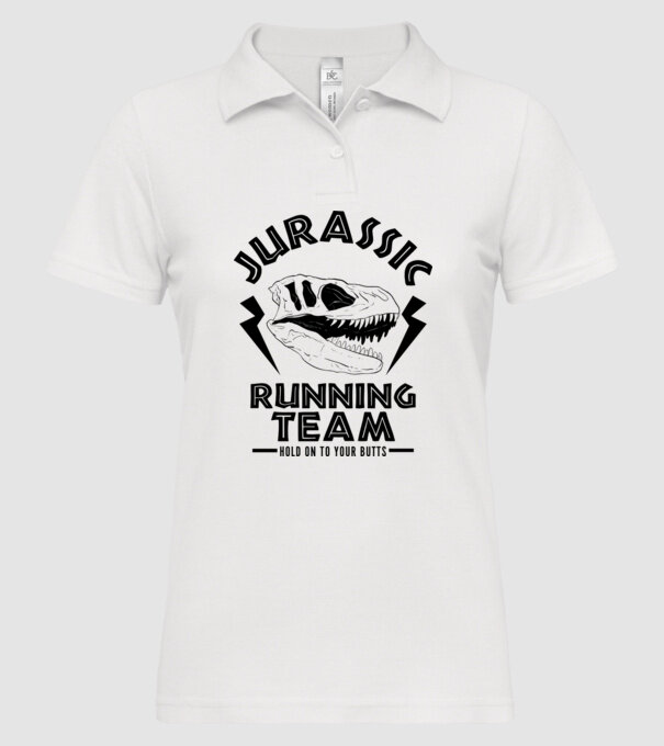 Jurassic running team model alb pe tricou