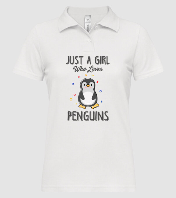Just a girl who loves Penguins model alb pe tricou