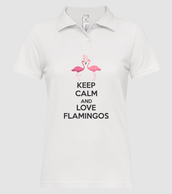KEEP CALM and love flamingos dark model alb pe tricou