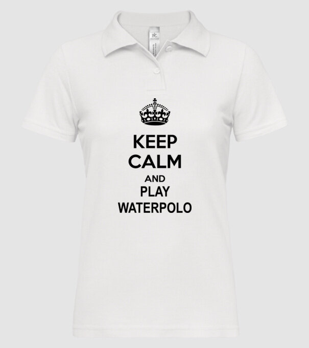 Keep Calm and play waterpolo model alb pe tricou