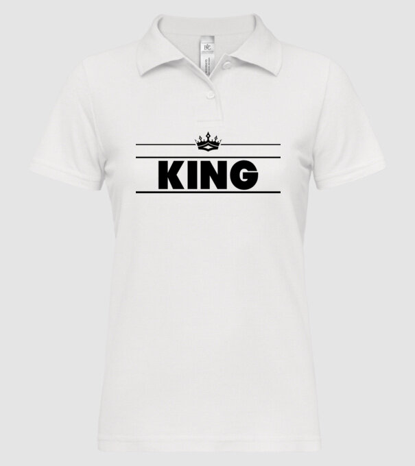 King model alb pe tricou
