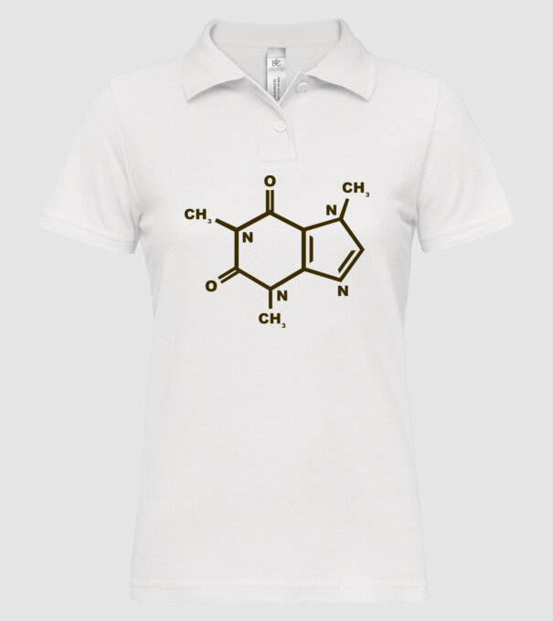 Coffeine model alb pe tricou