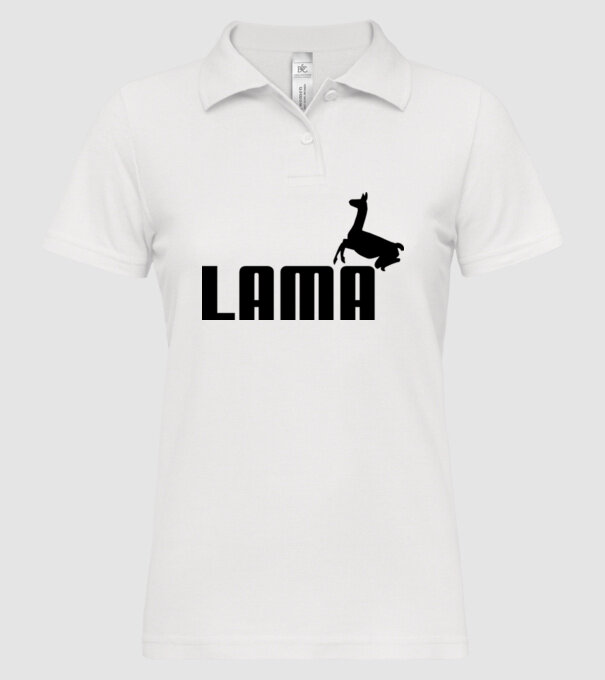 Lama puma model alb pe tricou