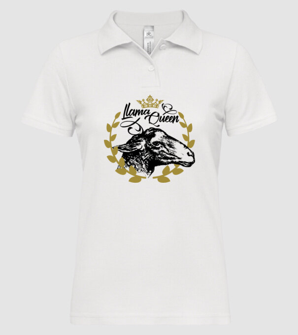 Lama Queen model alb pe tricou