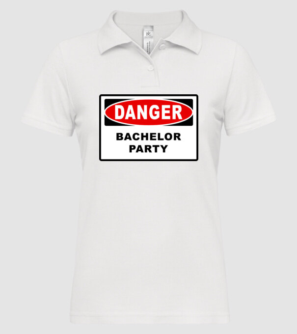 Bachelor DANGER model alb pe tricou