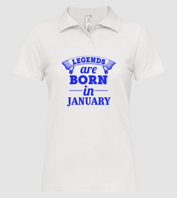 Legends are born in January model alb pe tricou