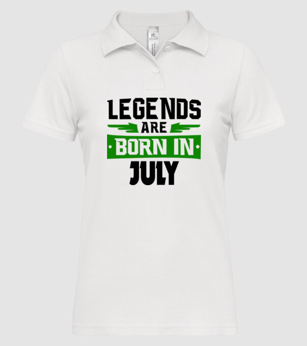Legends are born in July model alb pe tricou