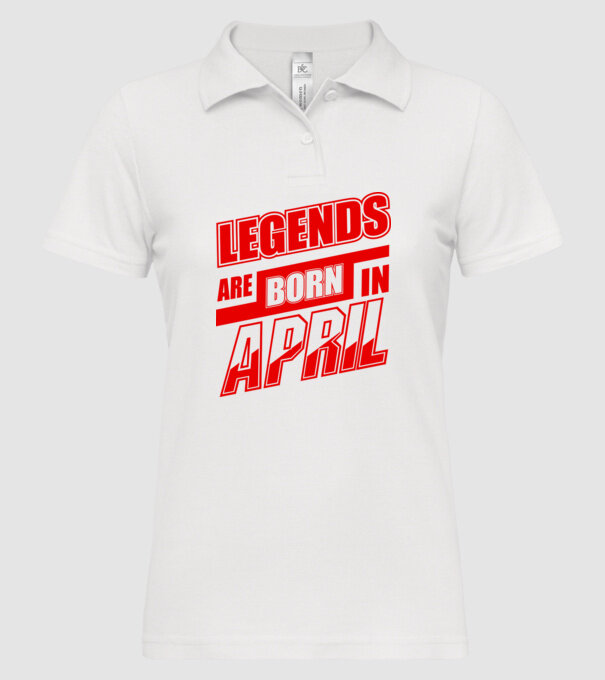 Legenda are born in April model alb pe tricou