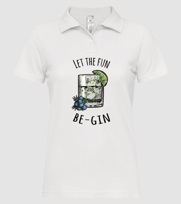 Let the fun be gin model alb pe tricou