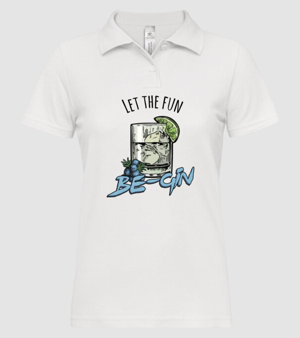 Let the fun be gin model alb pe tricou