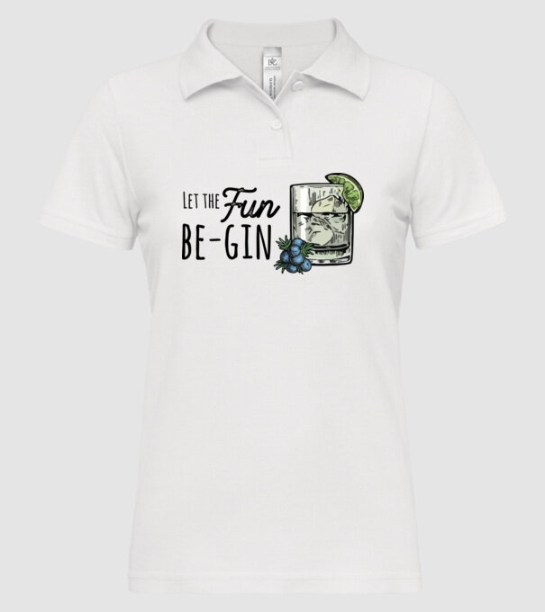 Let the fun be gin model alb pe tricou