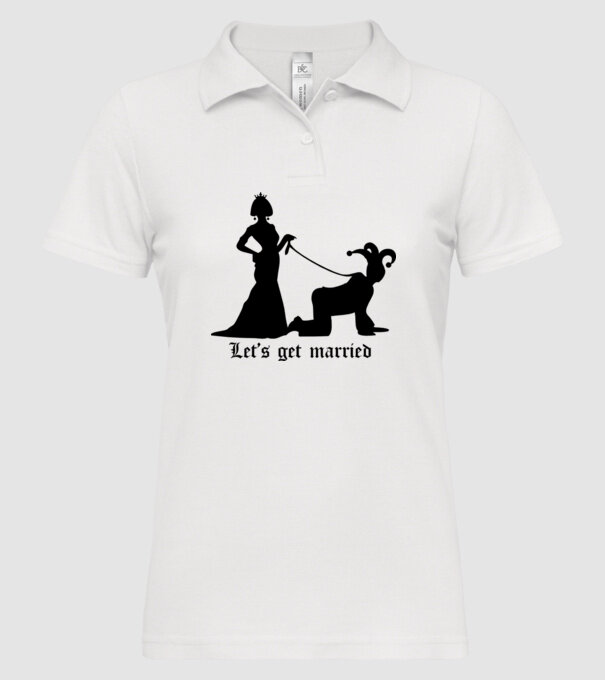 Lets get married model alb pe tricou