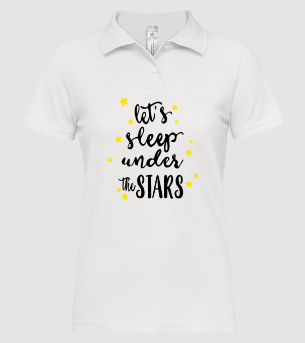 Lets sleep under the stars model alb pe tricou