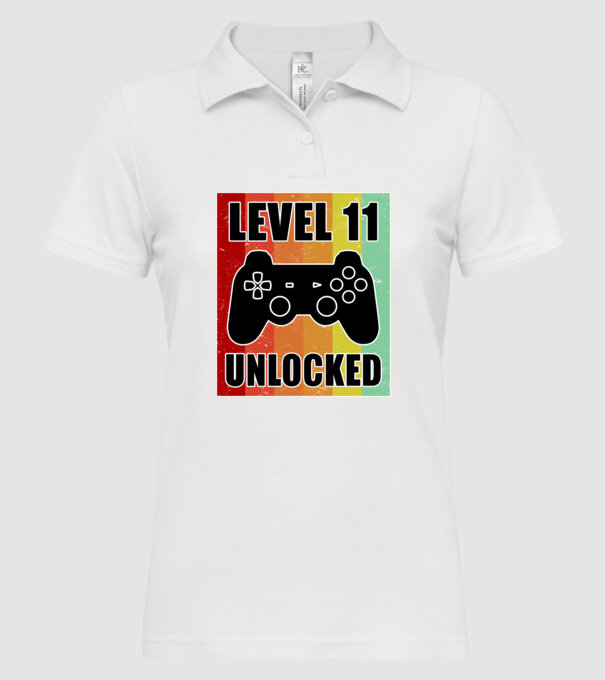 level 11 unlocked retro gamer model alb pe tricou