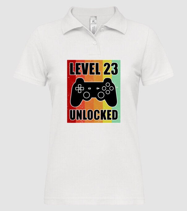 level 23 unlocked retro gamer model alb pe tricou
