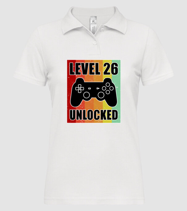 level 26 unlocked retro gamer model alb pe tricou