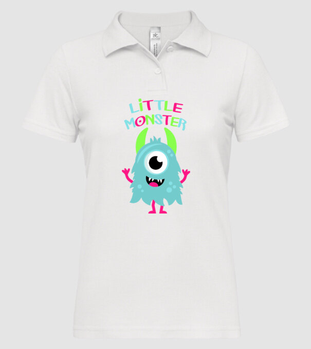 Little monster model alb pe tricou