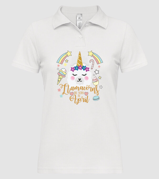 Llamacorns are born in April model alb pe tricou