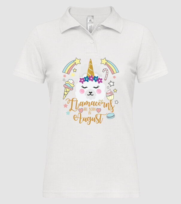 Llamacorns are born in August model alb pe tricou