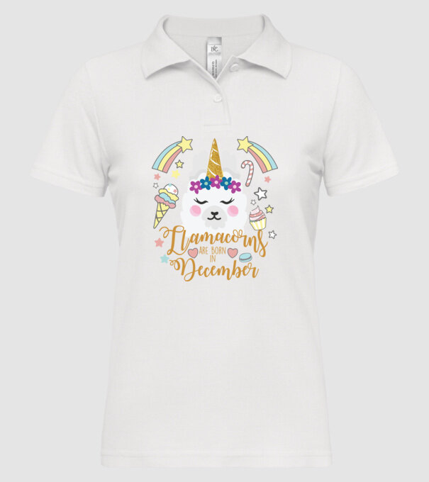 Llamacorns are born in December model alb pe tricou