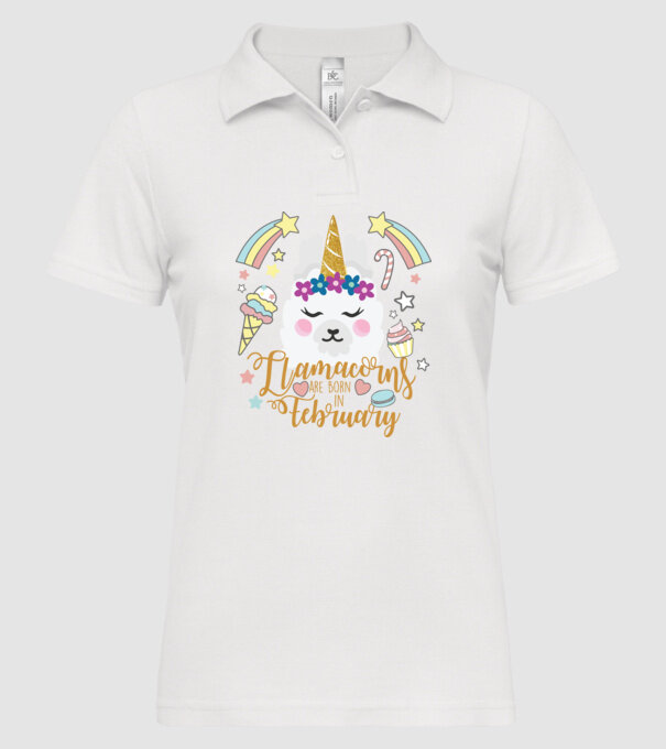 Llamacorns are born in February model alb pe tricou
