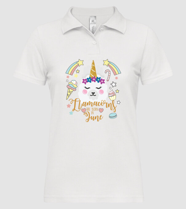 Llamacorns are born in June model alb pe tricou