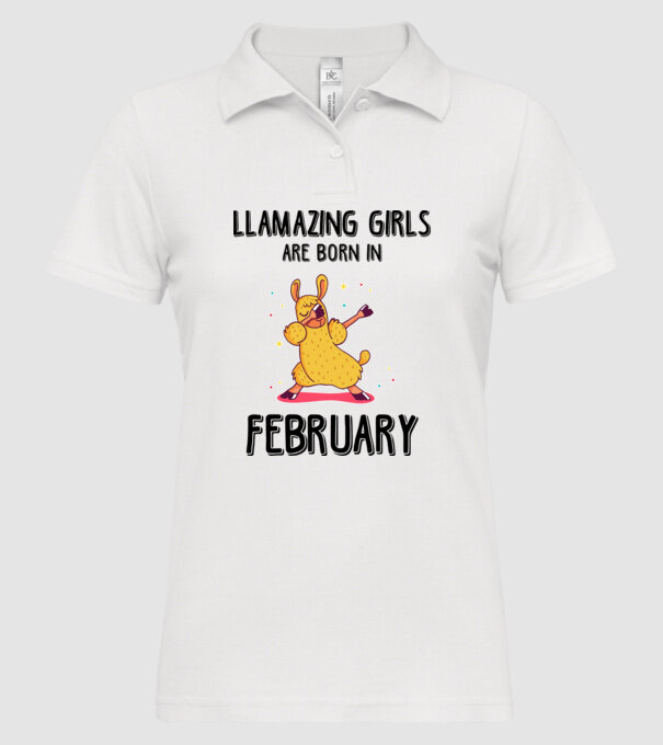 llamazing girls are born in february black model alb pe tricou