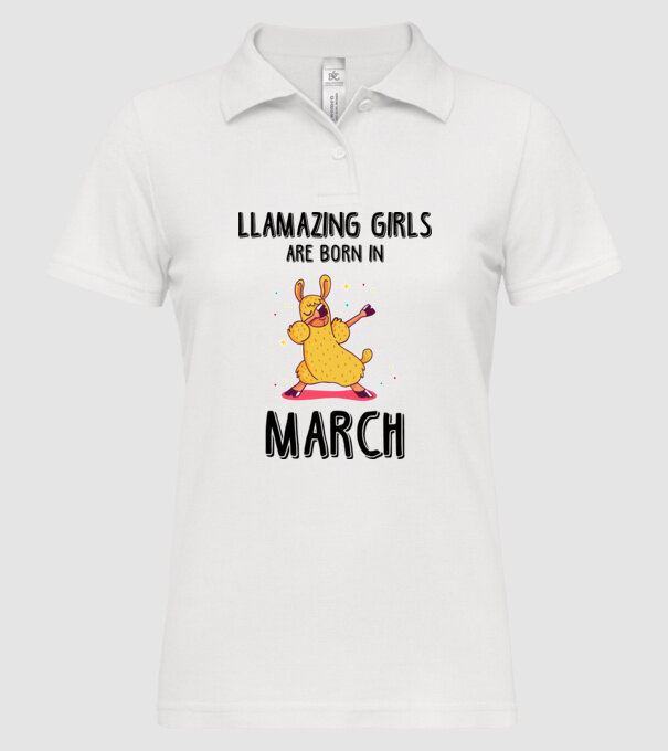 llamazing girls are born in march black model alb pe tricou