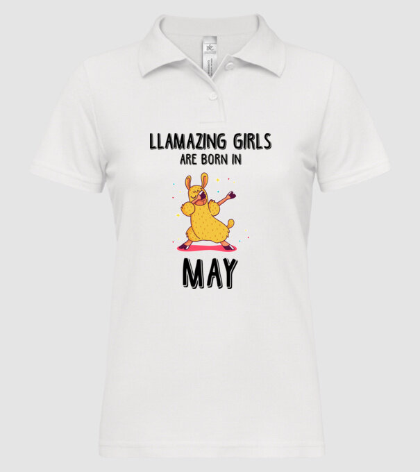 Llamazing girls are born in may black model alb pe tricou