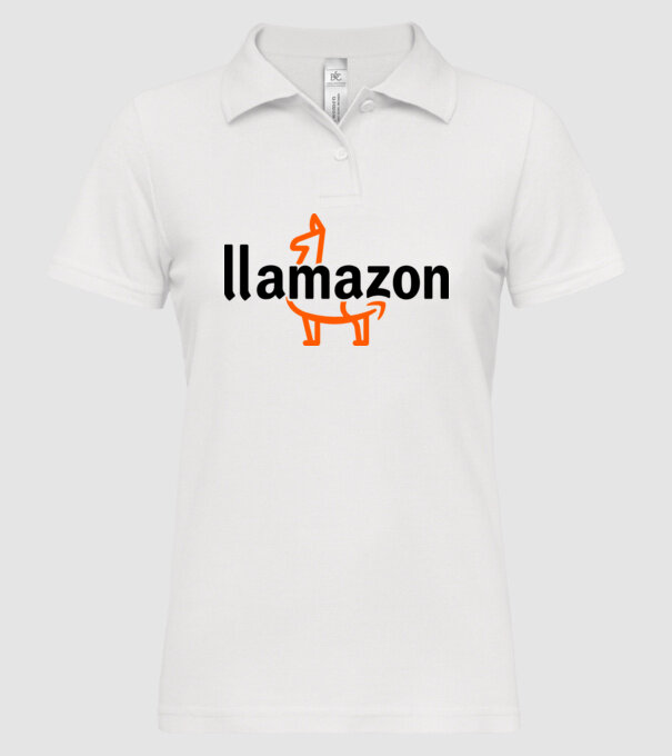 Llamazon model alb pe tricou