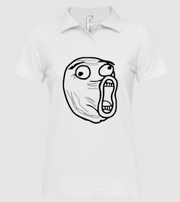 LOL Face model alb pe tricou