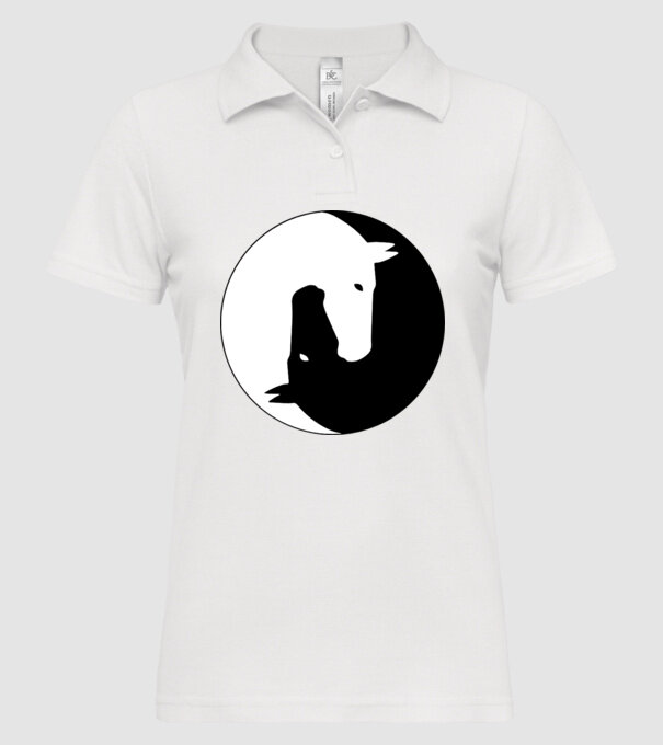 Lovas ying-yang model alb pe tricou