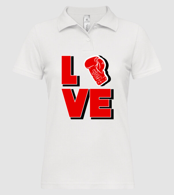 LOVE BOX model alb pe tricou