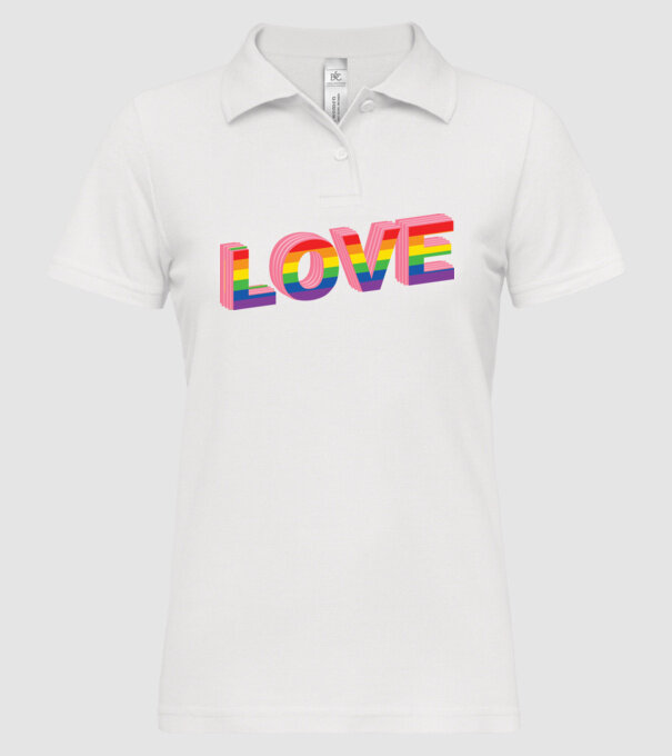 Love pride model alb pe tricou