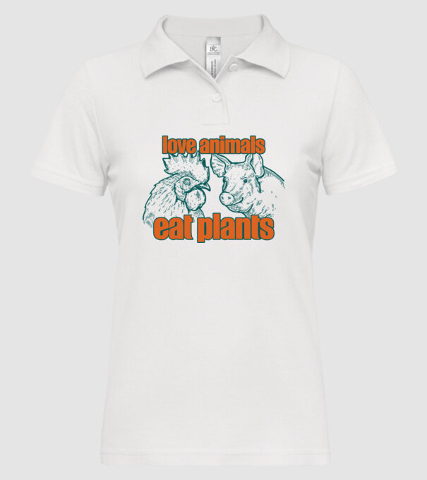 love animals model alb pe tricou