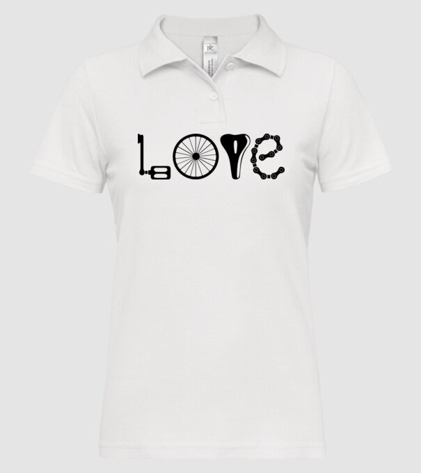 love bicicletă model alb pe tricou