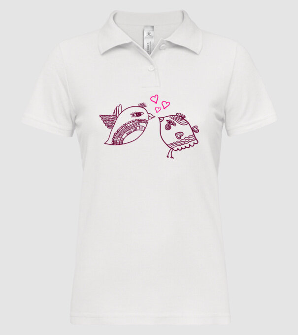 lovebirds model alb pe tricou