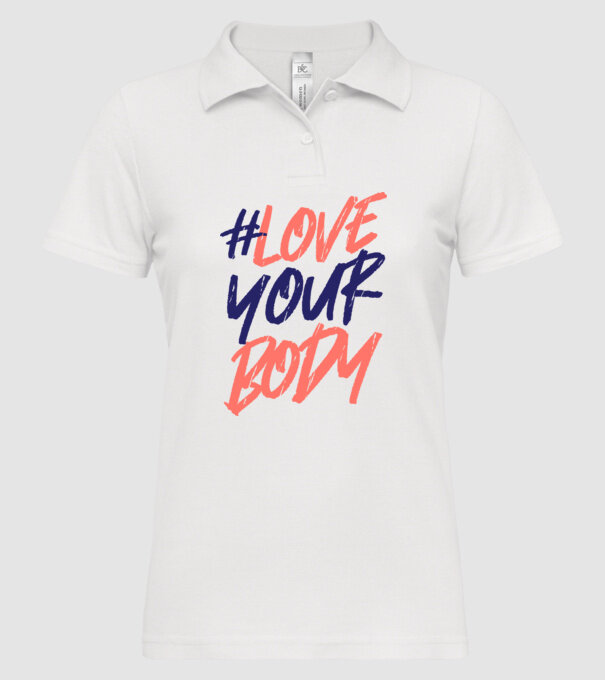 #loveyourbody model alb pe tricou