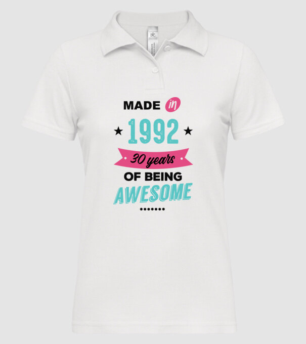 MADE in 1992 model alb pe tricou
