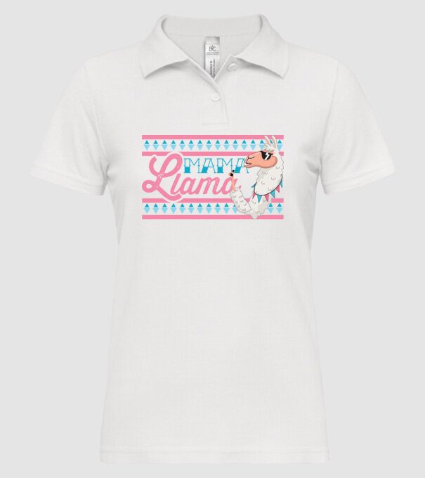 Mama LLama model alb pe tricou