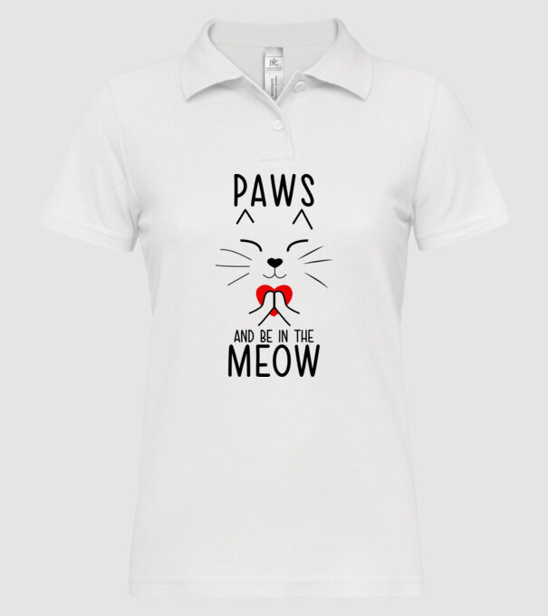 Pisică Meditând model alb pe tricou