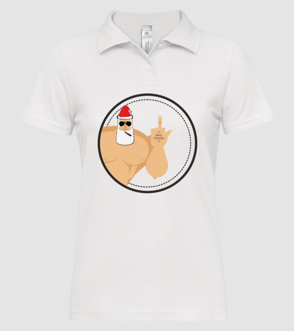 'Merry F''in Xmas' model alb pe tricou