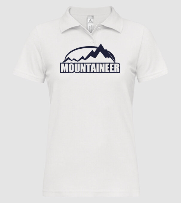 mountaineer model alb pe tricou