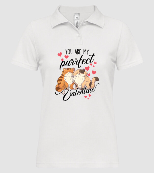 My purrfect valentine model alb pe tricou