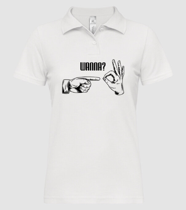 International Hand sign model alb pe tricou