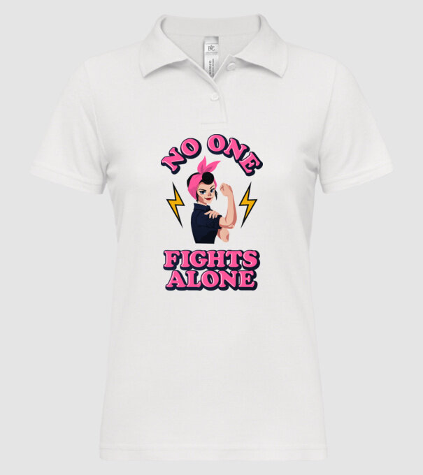 No one fights alone pinup model alb pe tricou